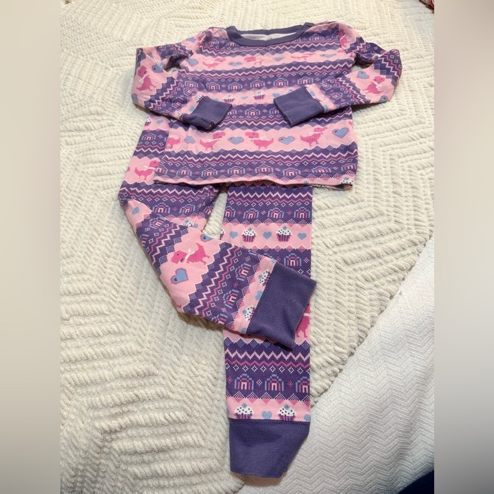 Rumi+Ryder Snug Fit Toddler Cotton Pajamas 4T Pink and Purple